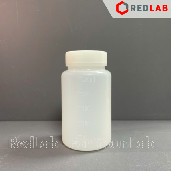 Chai nhựa HDPE trắng miệng rộng ONELAB 30ml đến 2.5L, chịu nhiệt độ lạnh -30°C to 70°C, đựng mẫu thí nghiệm, có VAT