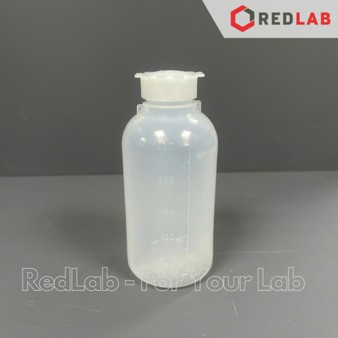 Chai nhựa PE trắng miệng hẹp, nắp vặn, chia vạch nổi KARTELL 125 250 500 1000 2000 ml, narrow neck bottle, có VAT