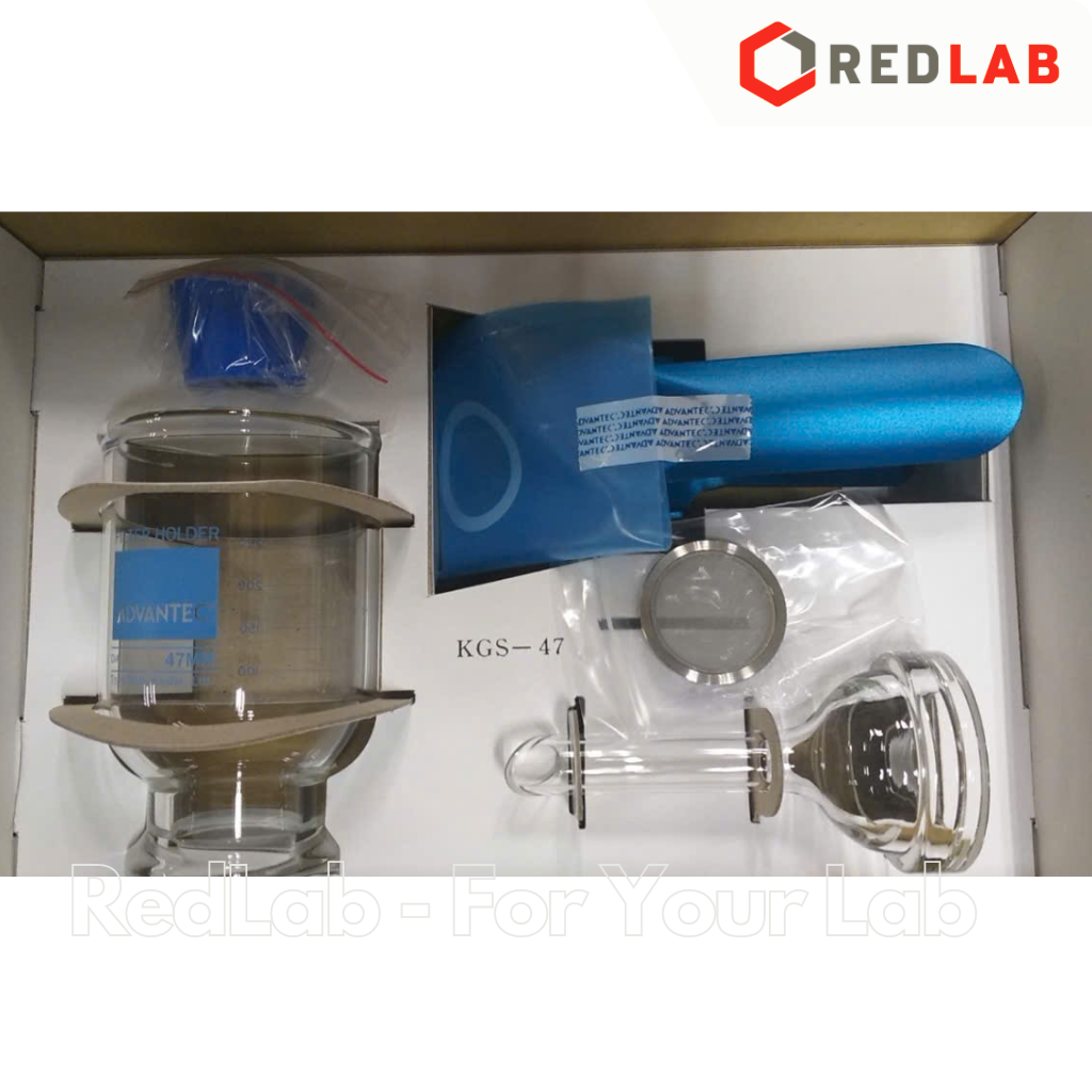 Bộ phễu lọc chân không ADVANTEC KGS-47, phễu 300ml, màng lọc lưới thép không gỉ Ø 47mm, nút silicon, kẹp giữ, có VAT