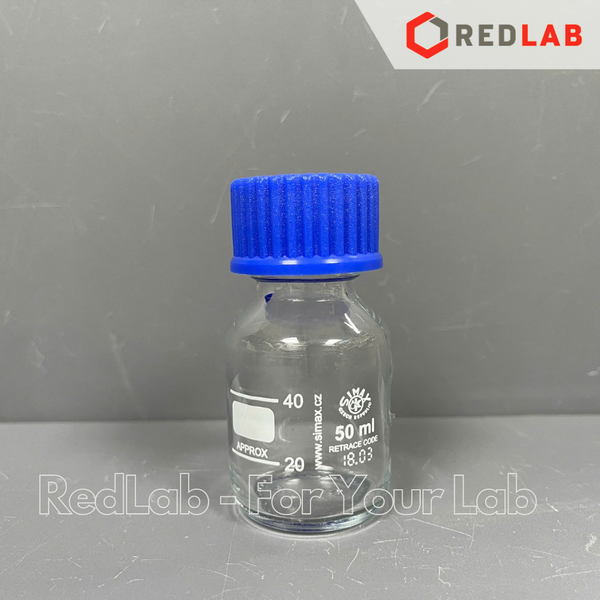 Chai trung tính trắng SIMAX Class A 50 100 150 250 500 ml, 1 2 5 10 20 L nắp vặn PP xanh GL 32 45, có VAT