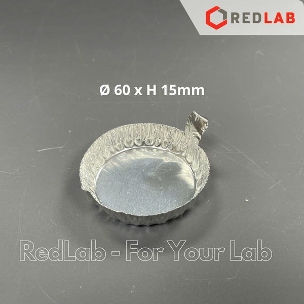 Đĩa cân nhôm có tay cầm ISOLAB Ø 49 60 66 mm (hộp 100 cái) dùng cho cân cân sấy ẩm, weighing dish, có VAT