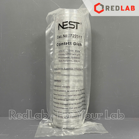 Đĩa Rodac Ø 65mm x H 15mm NEST 722011, Bulk sterile (gói 20 cái) nhựa PS, contact petri dishes, kẻ sọc, có VAT