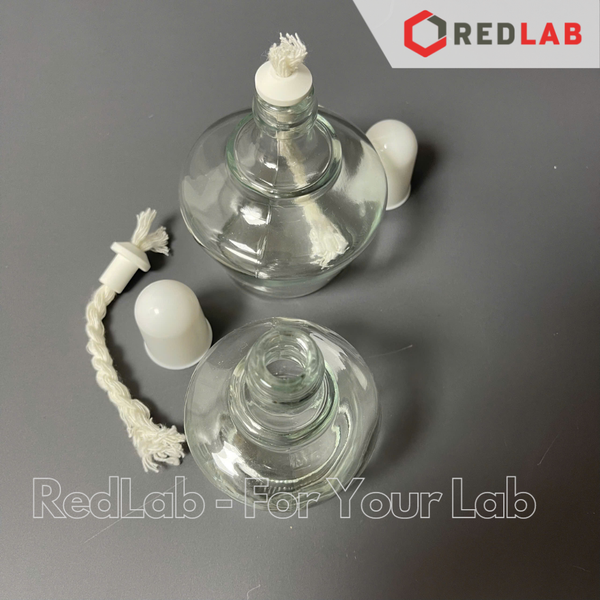 Đèn cồn thủy tinh ONELAB 150ml 250ml dùng đun mẫu thí nghiệm, có sẵn 1 tim đèn, có VAT
