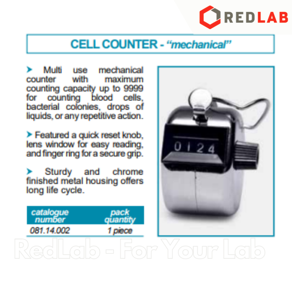 Dụng cụ đếm tế bào, đếm mẫu bằng tay, max 9999 ISOLAB 081.14.002 mechanical cell counter, có VAT