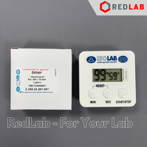 Đồng hồ bấm giây ISOLAB 056.02.001 đếm ngược 99 phút / 59 giây, 69x69x15mm electronic timer có VAT