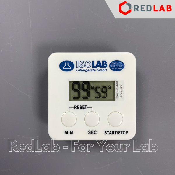 Đồng hồ bấm giây ISOLAB 056.02.001 đếm ngược 99 phút / 59 giây, 69x69x15mm electronic timer có VAT