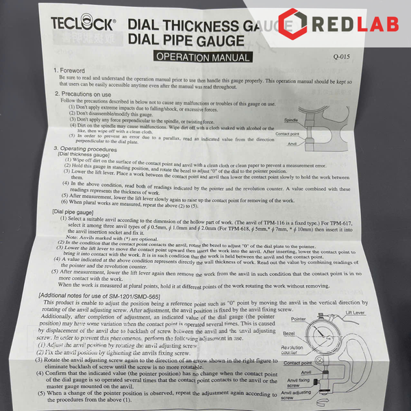 Đồng hồ cơ khí đo độ dày 0-10mm : 0.01mm TECLOCK SM-112 thickness gauge, có VAT