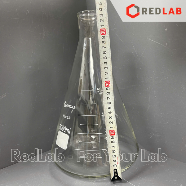 Bình tam giác miệng Hẹp GENLAB 50 100 150 250 500 1000 ml, 3L 5L 10L, bình nón / erlen thuỷ tinh đựng mẫu thí nghiệm, có VAT