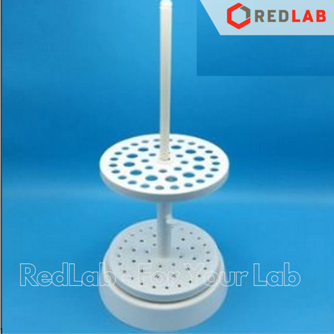 Giá đỡ pipet tròn 44 vị trí GENLAB kệ nhựa đựng pipet thẳng, pipet bầu thí nghiệm, có VAT