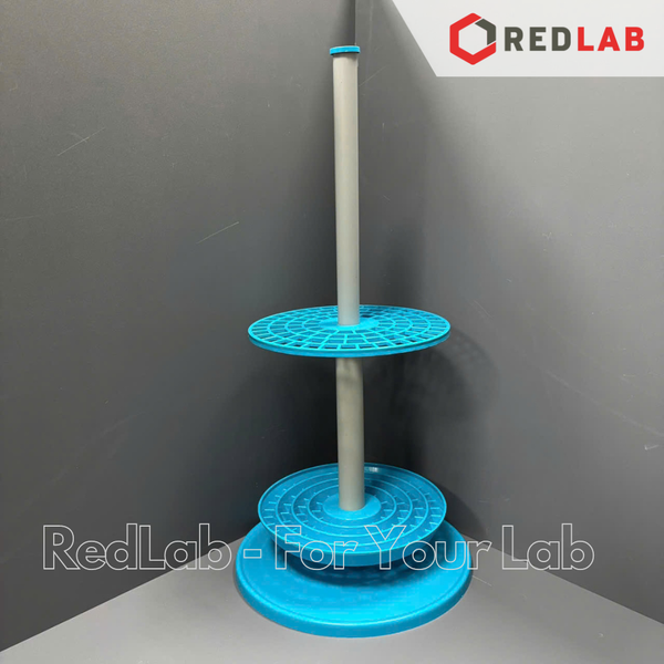 Giá đỡ pipet tròn 94 vị trí 48x23cm ISOLAB 022.01.001 kệ nhựa đựng pipet thẳng, pipet bầu thí nghiệm, có VAT