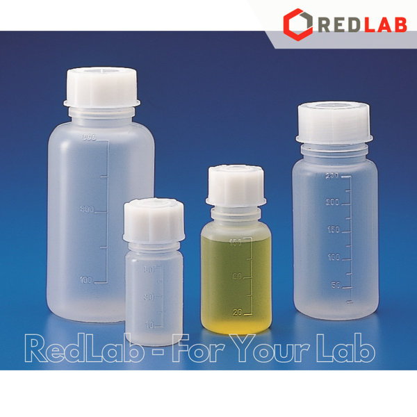 Chai nhựa PP miệng rộng, chia vạch KARTELL 50 100 250 500 1000 ml, graduated wide neck bottles, autoclavable, có VAT