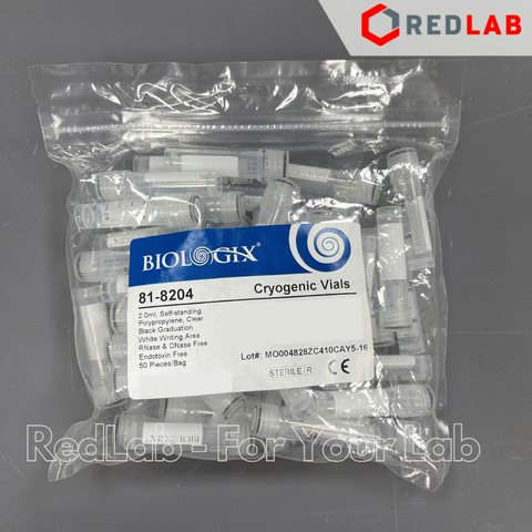 Lọ trữ lạnh cryotube 2ml BIOLOGIX 81-8204 tiệt trùng gói 50 cái, chịu nhiệt -86ºC to hấp 121ºC, đứng được, có ron, có VAT