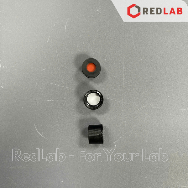 Lọ đựng mẫu sắc ký vial 2ml 8-425 MEMBRANE SOLUTIONS trắng / nâu, Nắp vặn đen có lỗ / septa xẻ rãnh / nắp kín, có VAT