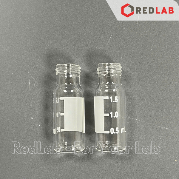 Lọ đựng mẫu sắc ký vial 2ml 9-425 MEMBRANE SOLUTIONS trắng / nâu, Nắp vặn xanh có lỗ / septa xẻ rãnh / nắp kín, có VAT