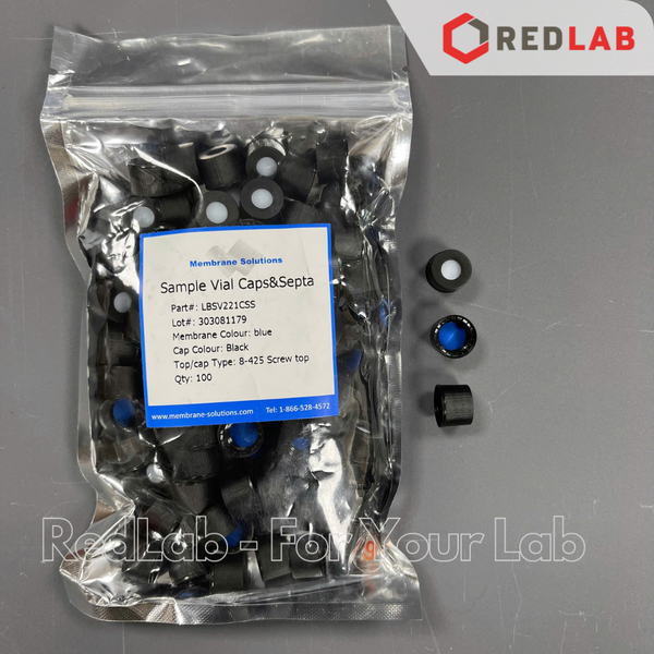Lọ đựng mẫu sắc ký vial 2ml 8-425 MEMBRANE SOLUTIONS trắng / nâu, Nắp vặn đen có lỗ / septa xẻ rãnh / nắp kín, có VAT