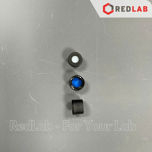 Lọ đựng mẫu sắc ký vial 2ml 8-425 MEMBRANE SOLUTIONS trắng / nâu, Nắp vặn đen có lỗ / septa xẻ rãnh / nắp kín, có VAT