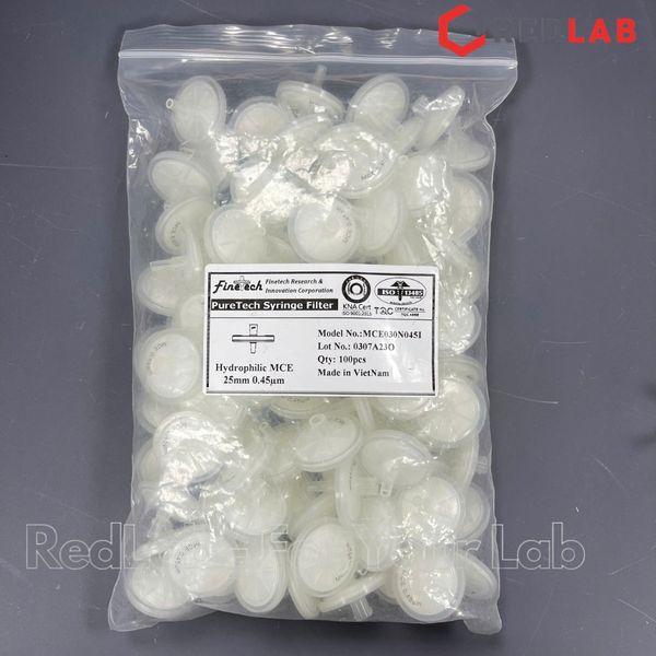 Đầu lọc Syringe MCE đường kính 25mm, lỗ lọc 0.22µm và 0.45µm không tiệt trùng Finetech MCE030N022I và MCE030N045I, giá tốt, có VAT