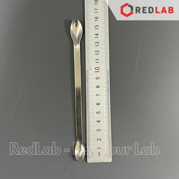 Thìa xúc hóa chất 2 đầu tròn inox ONELAB 16 18 20 22 cm, thìa cân, muỗng múc mẫu thí nghiệm, có VAT
