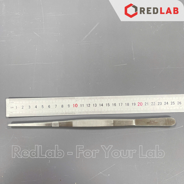 Nhíp thẳng đầu tù không mấu có gờ Pakistan 12 14 16 18 20 25 30 cm, dùng trong lab thí nghiệm, có VAT