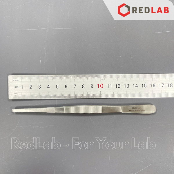 Nhíp thẳng đầu tù không mấu có gờ Pakistan 12 14 16 18 20 25 30 cm, dùng trong lab thí nghiệm, có VAT