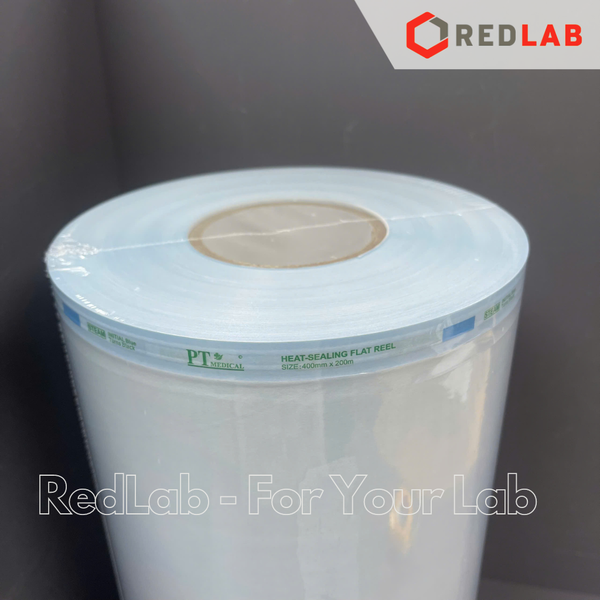 Túi hấp autoclave dạng dẹp PT Medical cuộn 200m x 5 7.5 10 15 20 25 30 35 40 cm, dùng hấp dụng cụ thí nghiệm, có VAT