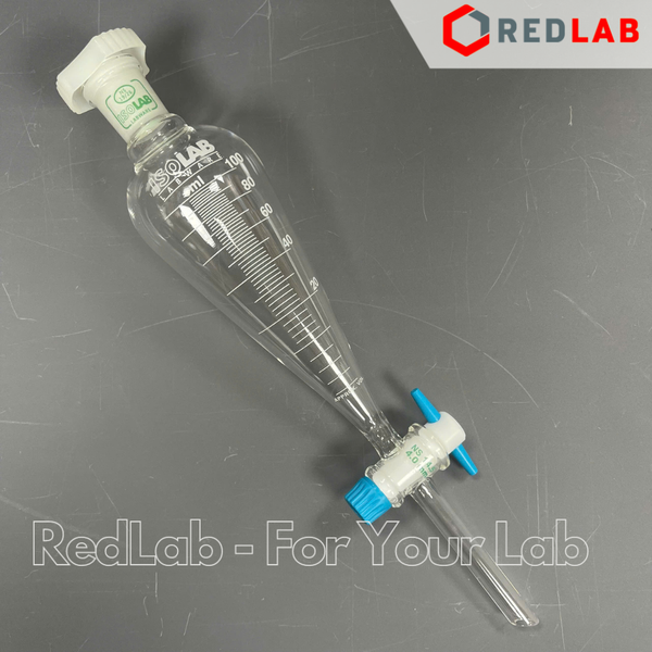 Phễu chiết quả lê ISOLAB khóa Teflon 50 100 250 500 1000 2000 ml, chia vạch, graduated separating funnels, có VAT