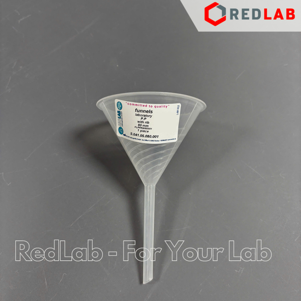 Phễu nhựa PP có gân ISOLAB Ø 40 60 80 100 120 150 mm, plastic ribbed funnel, có VAT