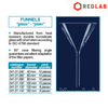 Phễu thủy tinh ISOLAB Ø 40 60 80 100 120 mm, dùng chiết rót dung dịch, mẫu thí nghiệm, glass funnels, có VAT
