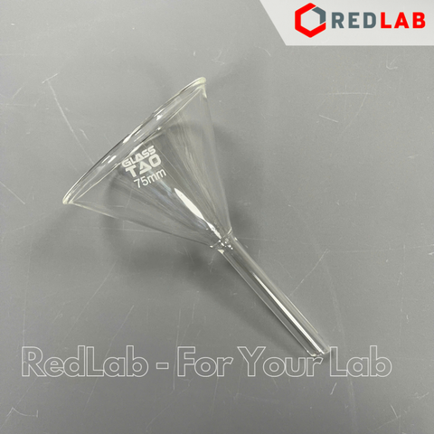 Phễu thủy tinh GlassTAO Ø 40 50 60 75 90 100 120 150 mm, dùng chiết rót dung dịch, mẫu thí nghiệm, hương liệu, có VAT