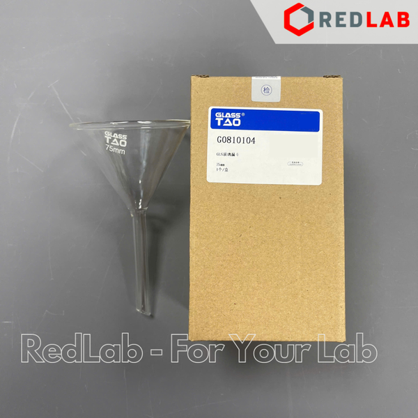 Phễu thủy tinh GlassTAO Ø 40 50 60 75 90 100 120 150 mm, dùng chiết rót dung dịch, mẫu thí nghiệm, hương liệu, có VAT