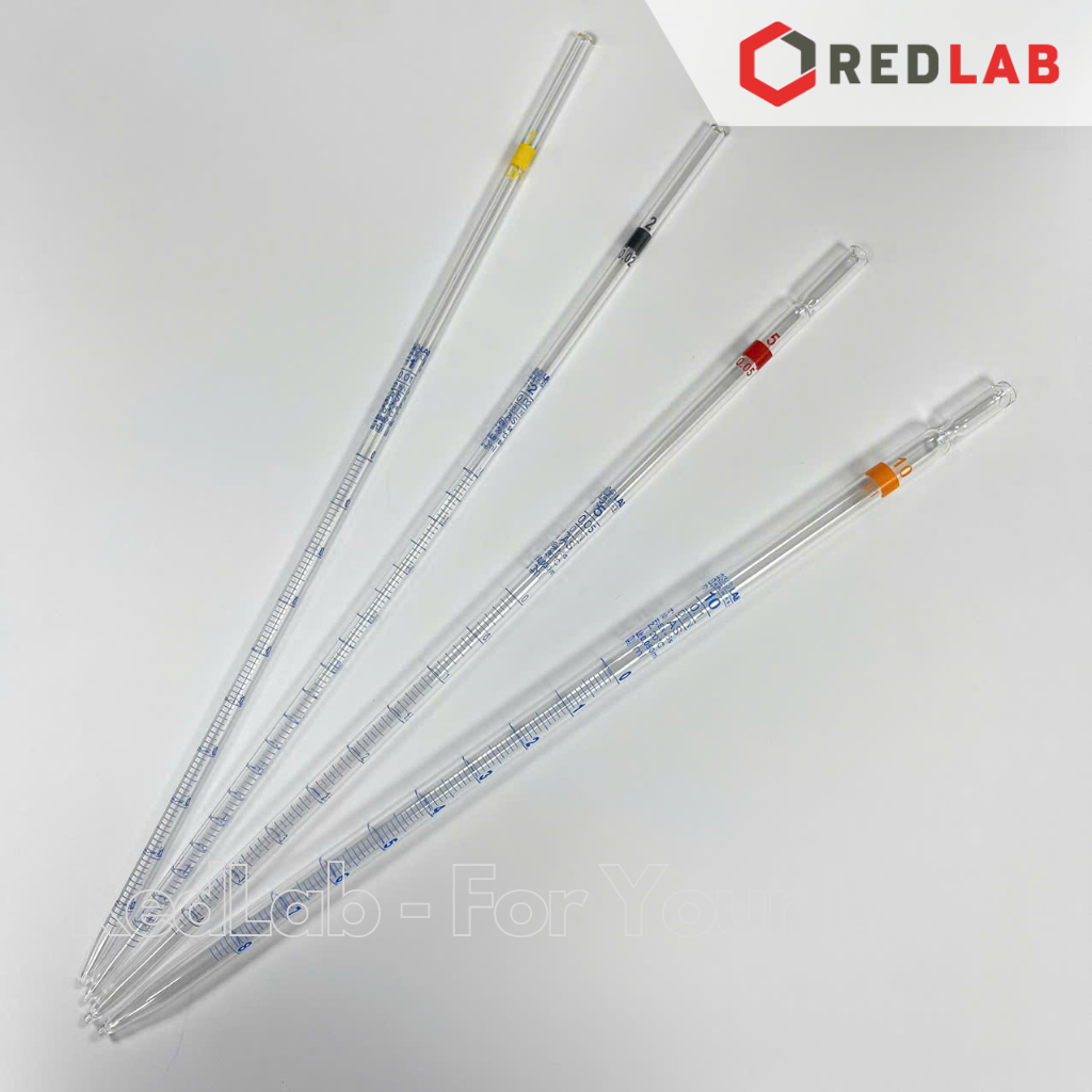 Pipet kẻ ISOLAB Class AS 1 2 5 10 20 25 50 ml, ống hút thủy tinh chia vạch thí nghiệm, có VAT