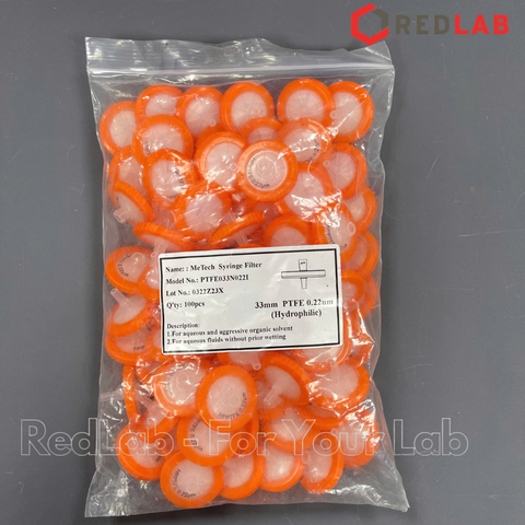 Đầu lọc Syringe PTFE đường kính 33mm, lỗ lọc 0.22µm và 0.45µm không tiệt trùng Finetech PTFE033N022I và PTFE033N045I, giá tốt, có VAT