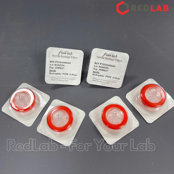 Đầu lọc Syringe PTFE tiệt trùng, đường kính 33 mm, lỗ lọc 0.22µm và 0.45µm Finetech PTFE033S022I và PTFE033S045I, giá tốt, có VAT