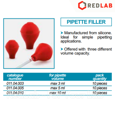 Quả bóp cao su 1 van 10ml ISOLAB 011.04.010, pipette filer, có VAT