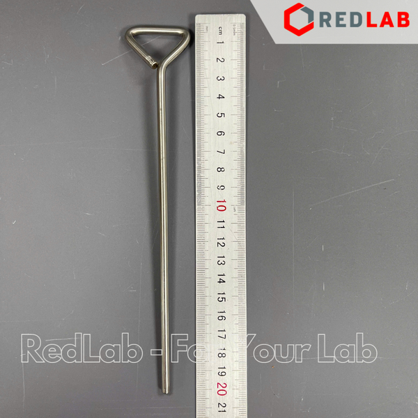 Que trang inox 20cm loại dày (que cấy trải vi sinh / que tam giác) dùng trong thí nghiệm nuôi cấy nấm men vi sinh, có VAT