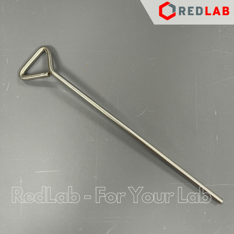 Que trang inox 20cm loại dày (que cấy trải vi sinh / que tam giác) dùng trong thí nghiệm nuôi cấy nấm men vi sinh, có VAT