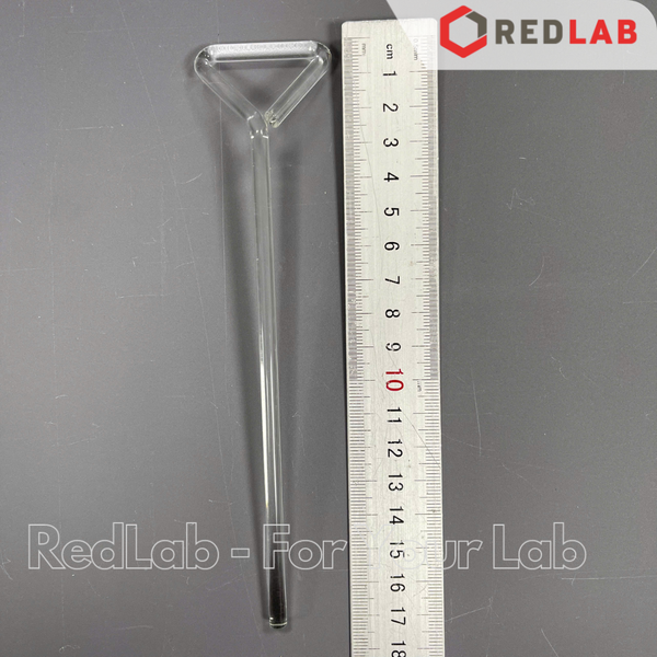 Que trang thủy tinh (que cấy trải vi sinh / que tam giác) dùng trong thí nghiệm nuôi cấy nấm men vi sinh, có VAT