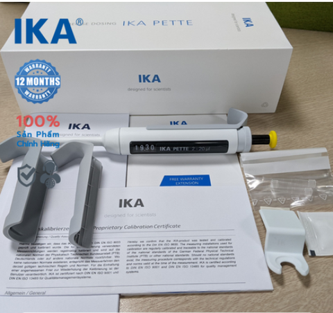 Micropipet đơn kênh IKA Pette vario 0.1-2 0.5-10 2-20 10-100 20-200 100-1000 ul 0.5-5 1-10 ml, hấp autoclave, có VAT