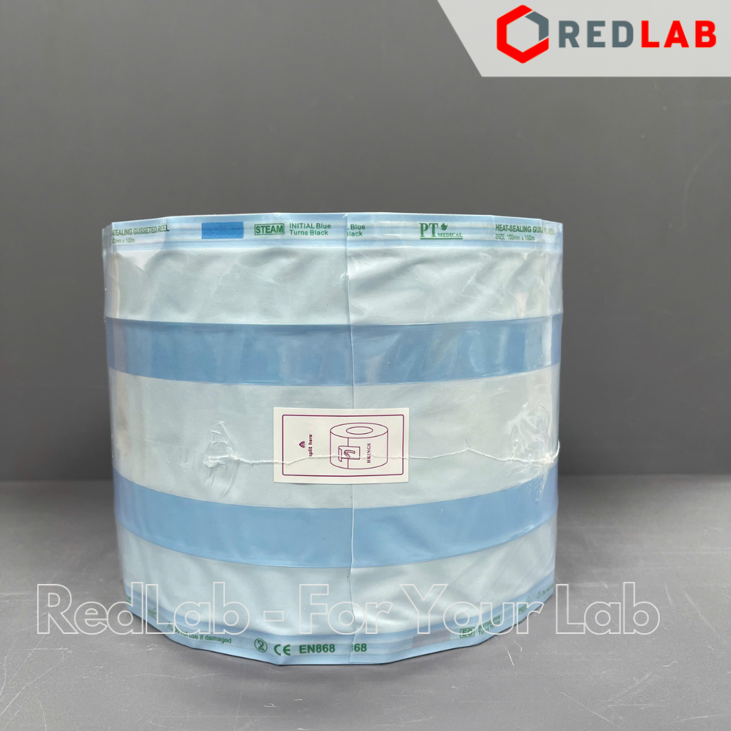 Túi hấp autoclave dạng phồng PT Medical cuộn 100m x 7.5 10 15 20 25 30 35 cm, dùng hấp dụng cụ thí nghiệm, có VAT