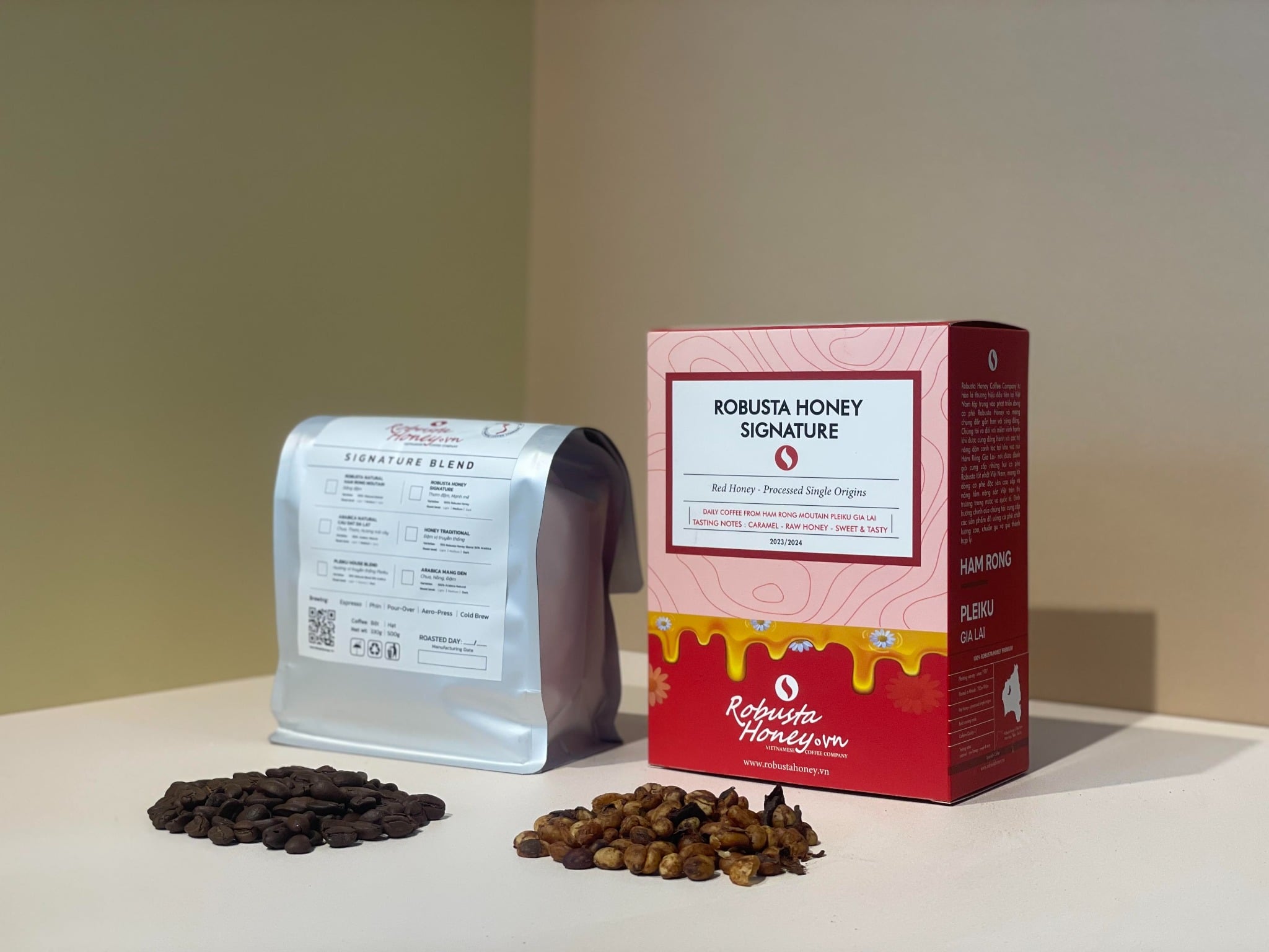 ARABICA  MĂNG ĐEN KONTUM BLEND ROBUSTA HONEY  - CÀ PHÊ ĐÓNG GÓI