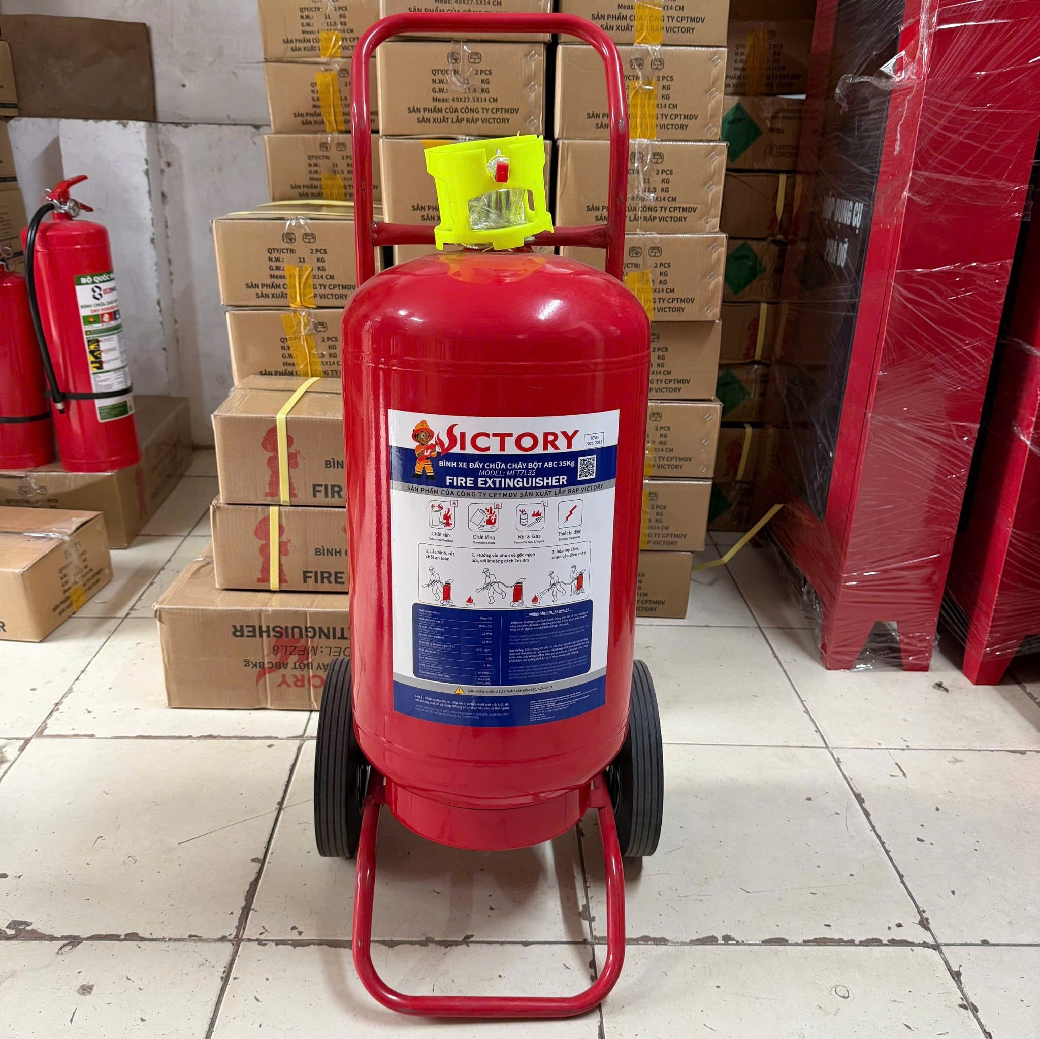  Bình chữa cháy xe đẩy bột ABC 35kg Victory/VN 