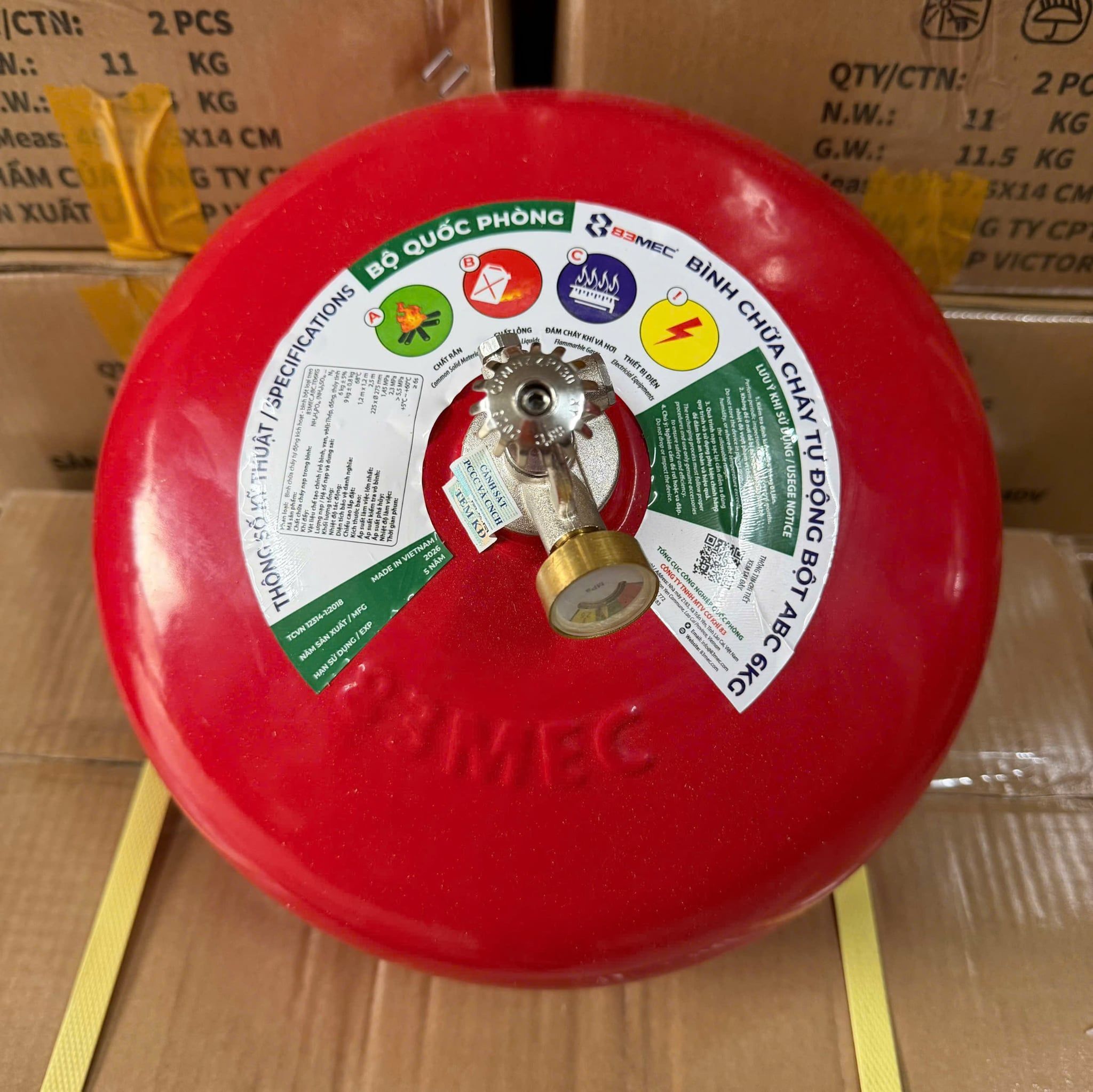  Bình cầu chữa cháy tự động 6kg 83MEC-BQP 