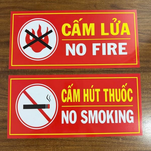  Cấm lửa + Cấm hút thuốc (tôn) 