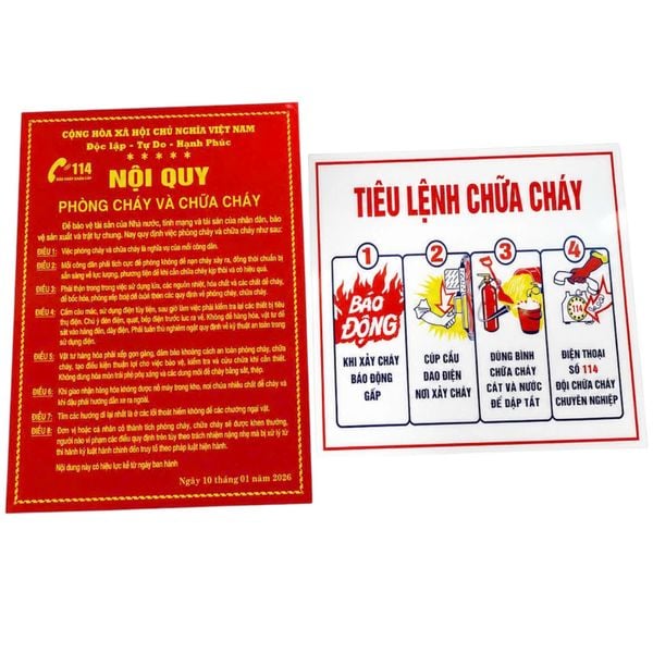 Nội Quy +Tiêu Lệnh (mica) 