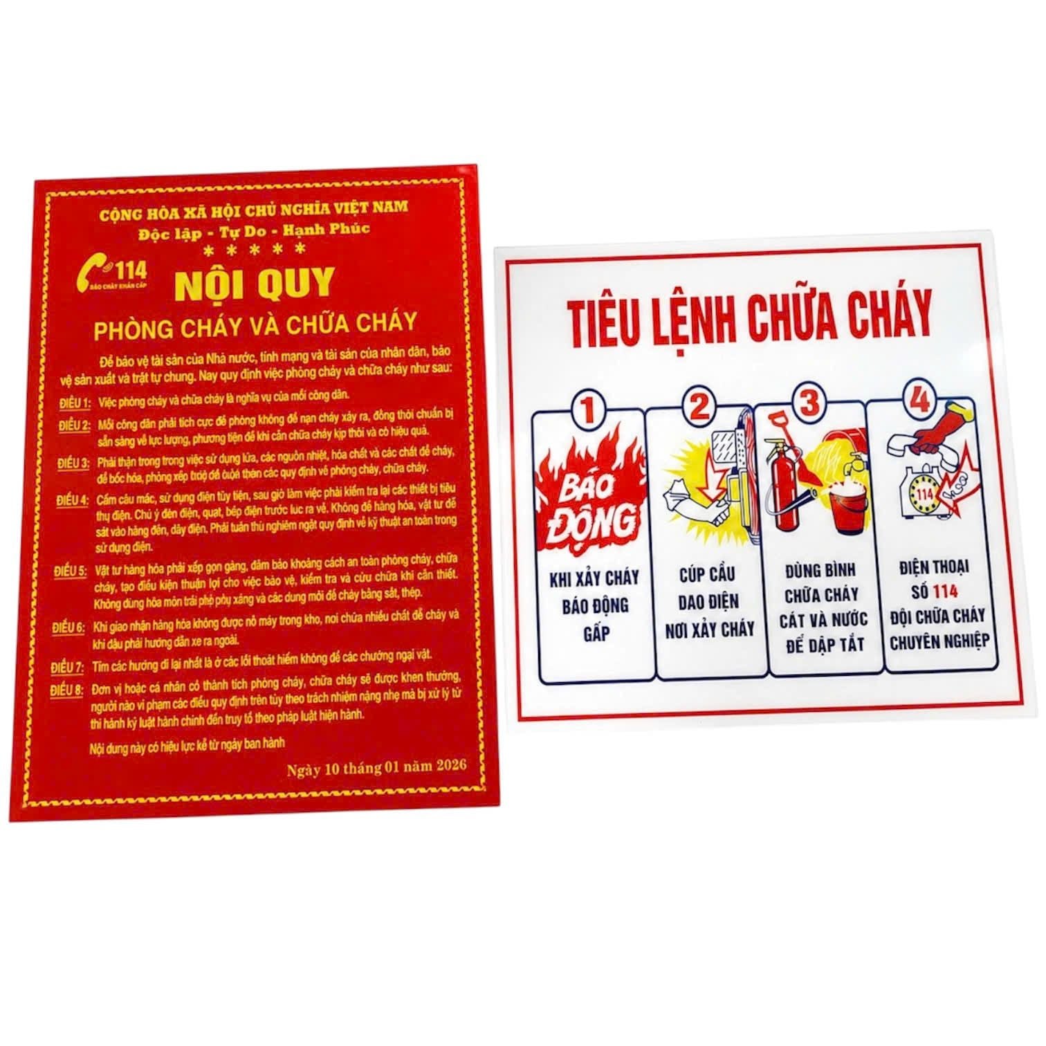  Nội Quy +Tiêu Lệnh (mica) 
