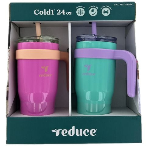 Bộ Ly Giữ nhiệt Reduce Cold1 Tumbler 24oz – 2 Ly (Hồng Đậm & Xanh Ngọc)