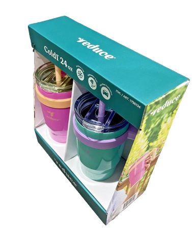 Bộ Ly Giữ nhiệt Reduce Cold1 Tumbler 24oz – 2 Ly (Hồng Đậm & Xanh Ngọc)