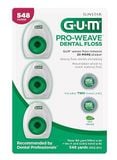 GUM Pro-Weave Dental Floss Mint – Chỉ Nha Khoa Chống Tưa, Hương Bạc Hà, 3 Cuộn Lớn + 2 Mini