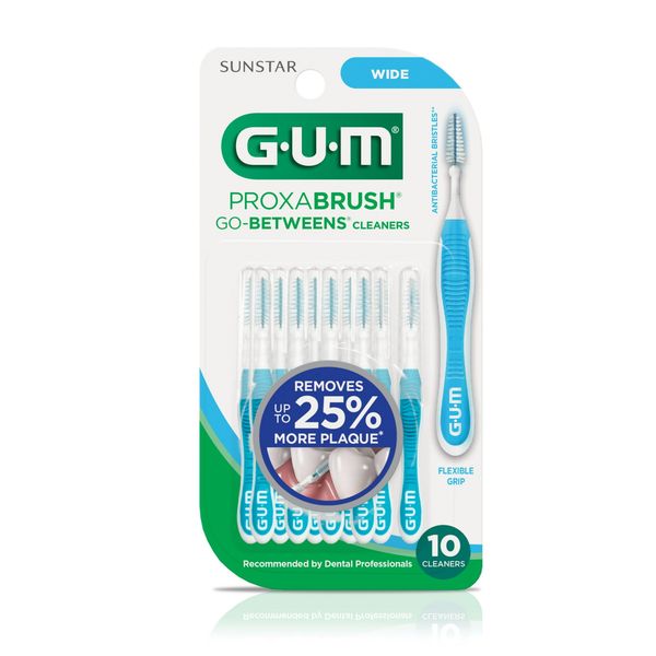Bàn Chải Kẽ Răng GUM Proxabrush Go-Betweens Loại Wide, Lông Mềm, 10 Cây