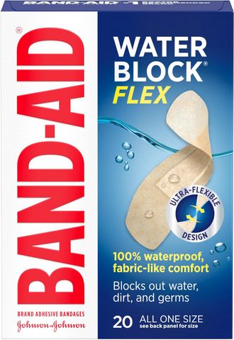 BAND-AID Water Block Flex – Băng Cá Nhân Chống Nước, Co Giãn Linh Hoạt, 20 Miếng